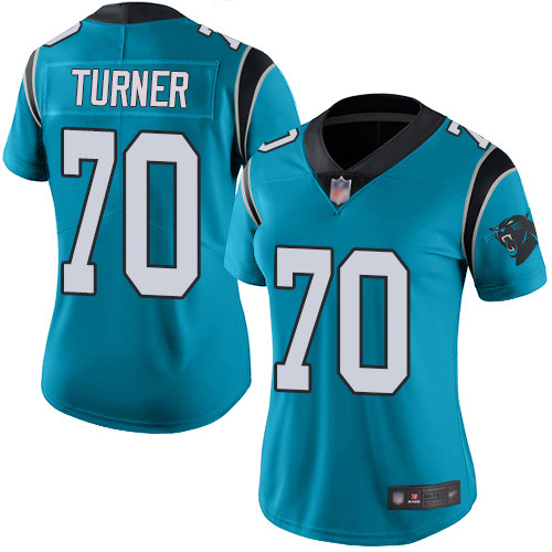 Carolina Panthers Limited Blue Women Trai Turner Jersey NFL Football #70 Rush Vapor Untouchable->women nfl jersey->Women Jersey